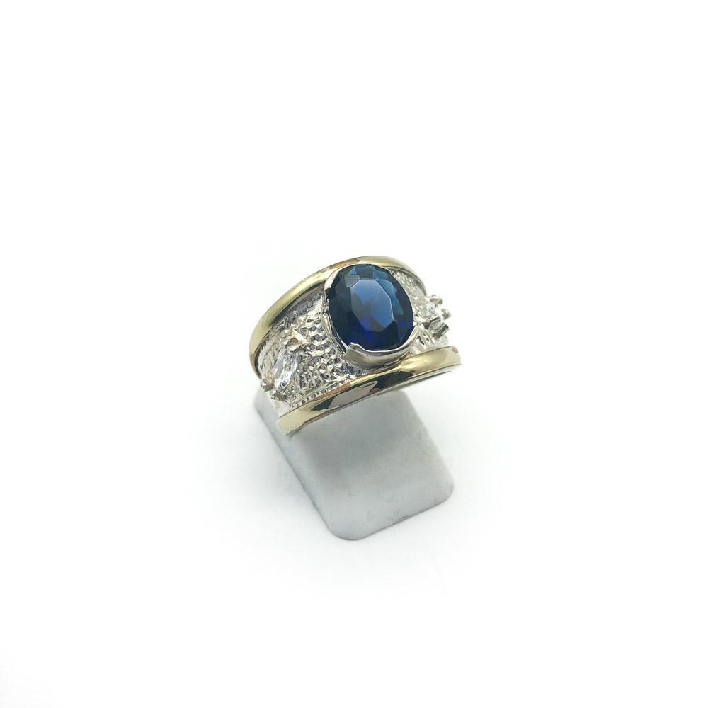 ANILLO CENTRO OVAL /PLATA Y ORO