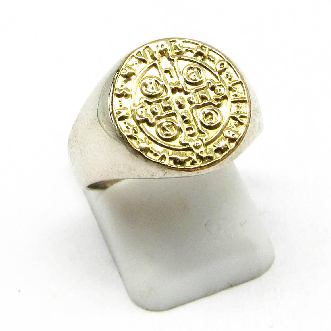 ANILLO SAN BENITO 12MM /PLATA Y ORO