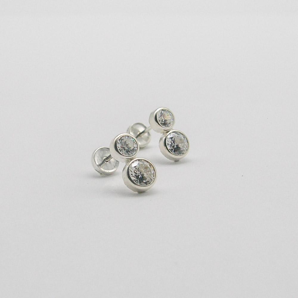 AROS ABRIDOR DOBLE PIEDRA /PLATA