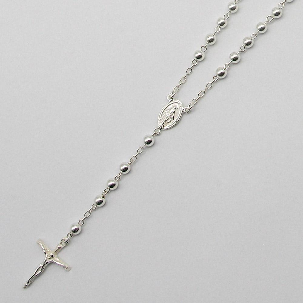 ROSARIO N°4 45CM CRISTO /PLATA