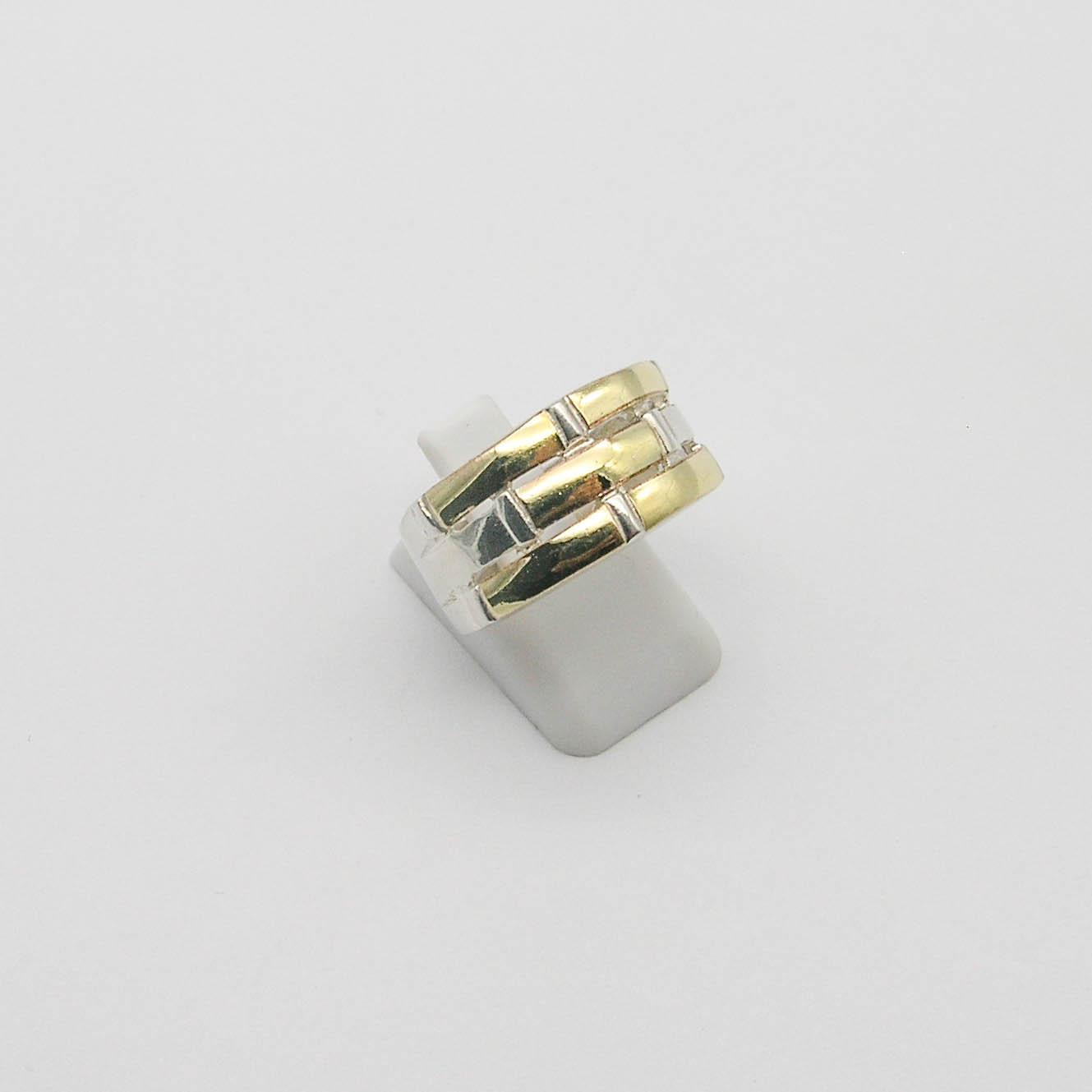 ANILLO CON APLIQUES /PLATA Y ORO 