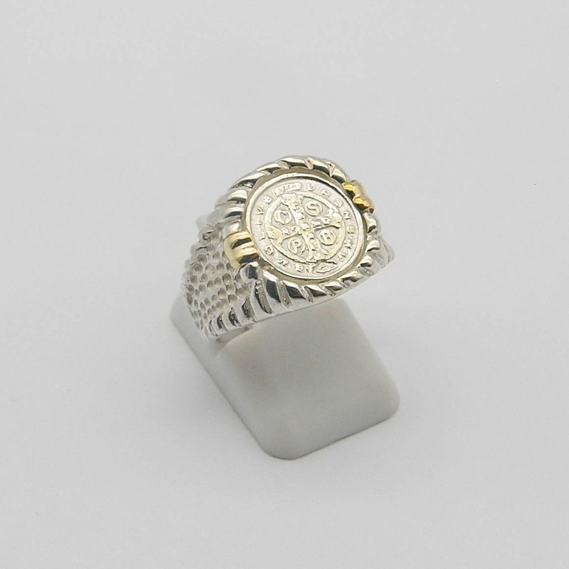 ANILLO SAN BENITO /PLATA Y ORO