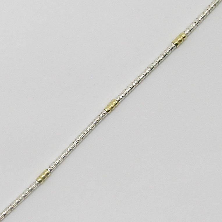 PULSERA CAJITA 2x18CM /PLATA Y ORO