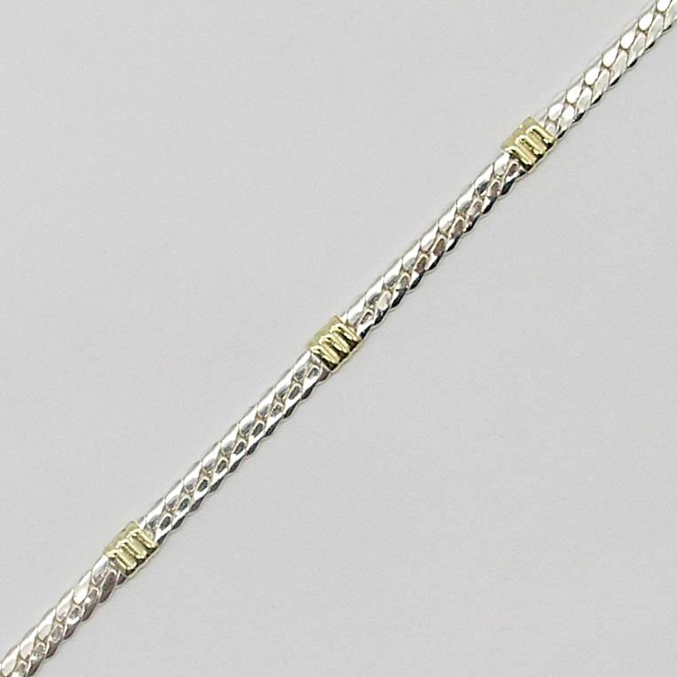 PULSERA GROUMET 100x21CM /PLATA Y ORO