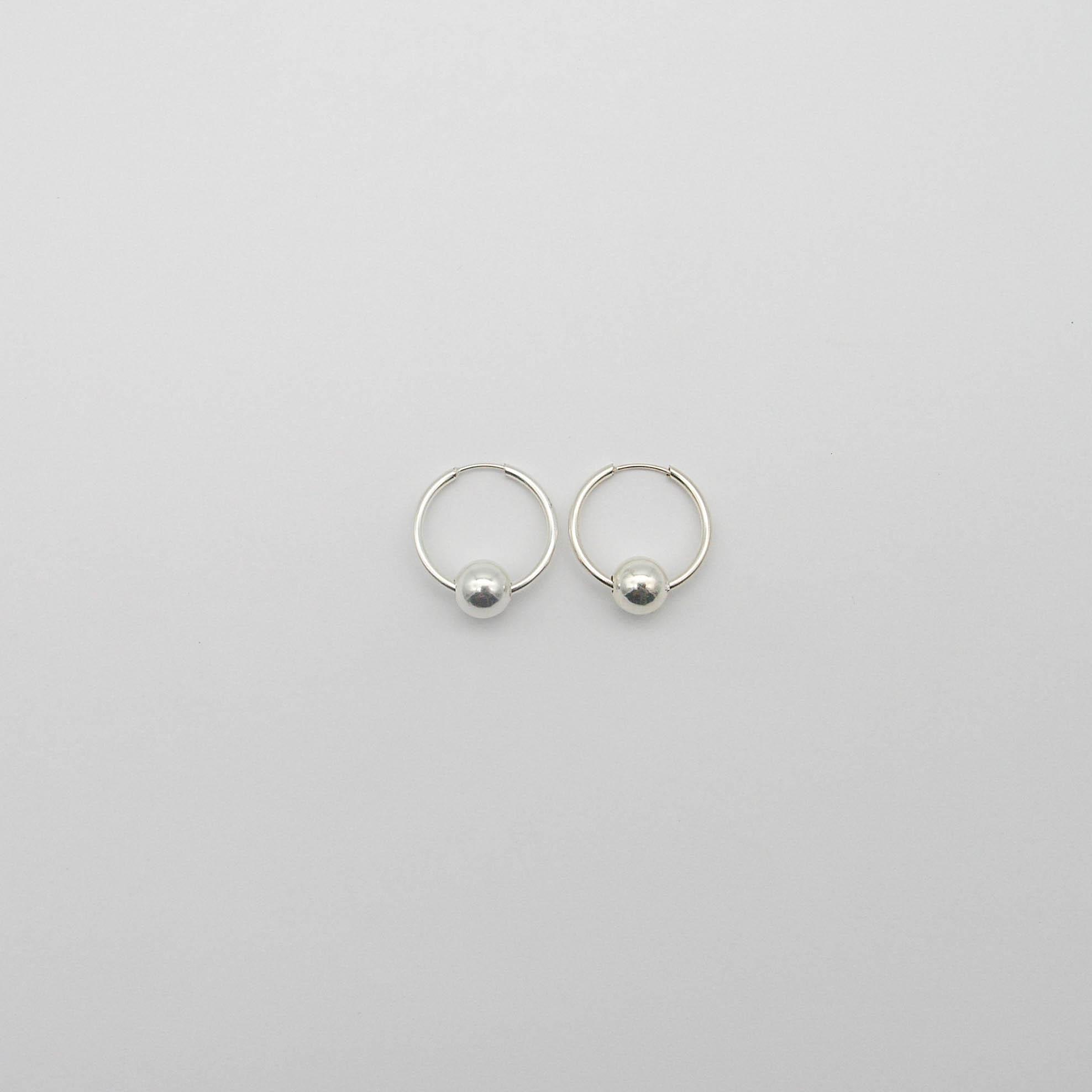 AROS ARGOLLA CON 1 BOLITA 20MM /PLATA