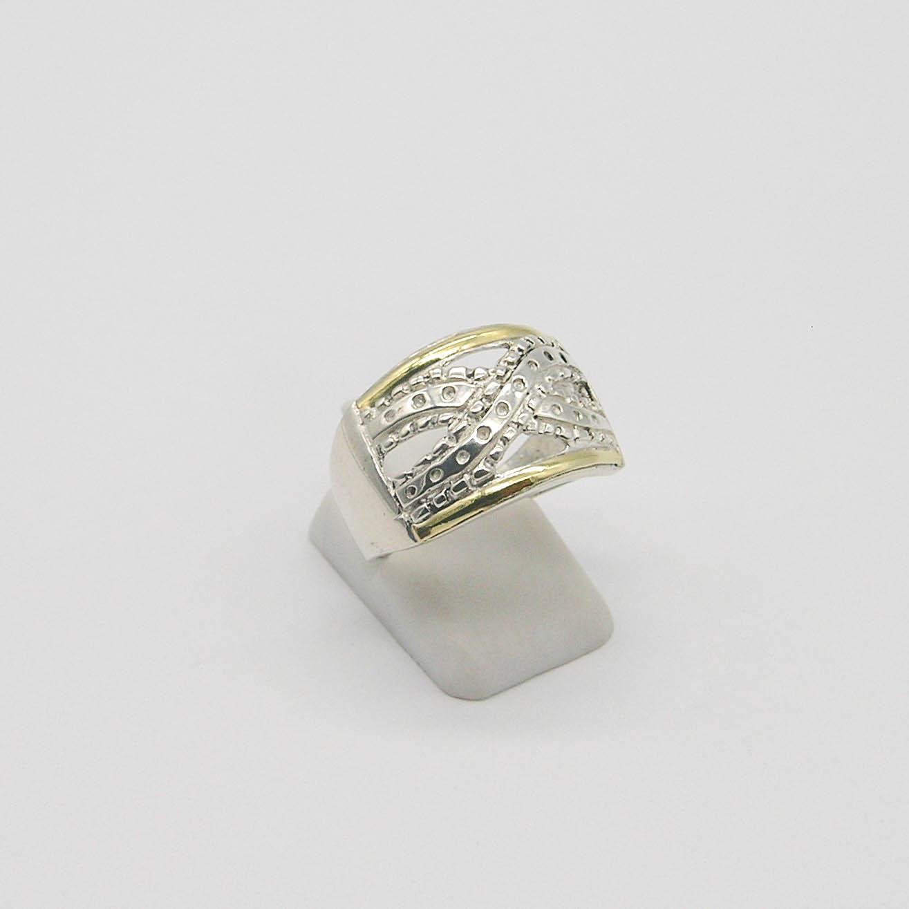 ANILLO CALADO /PLATA Y ORO