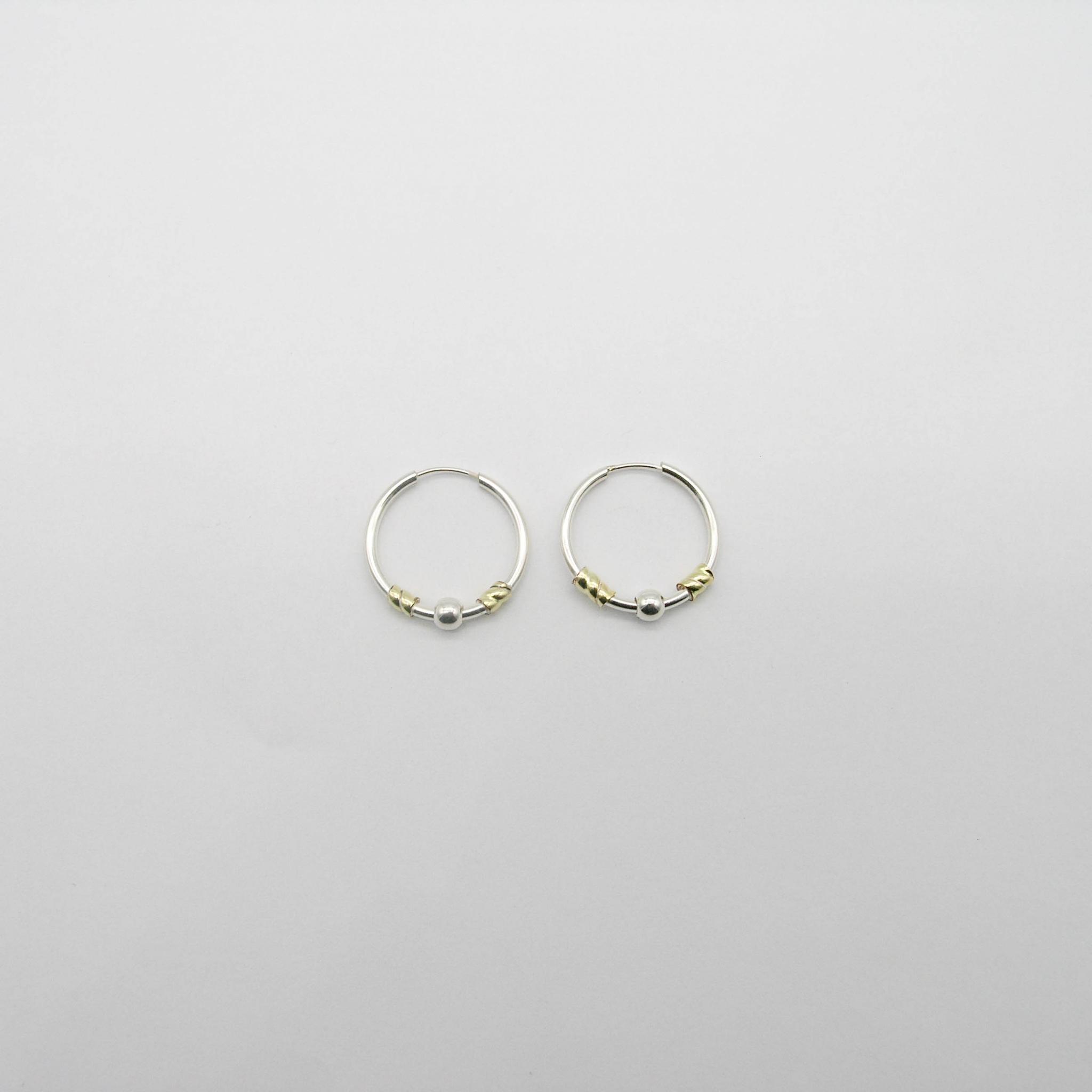 AROS ARGOLLA 20MM CON BOLITA /PLATA Y ORO 