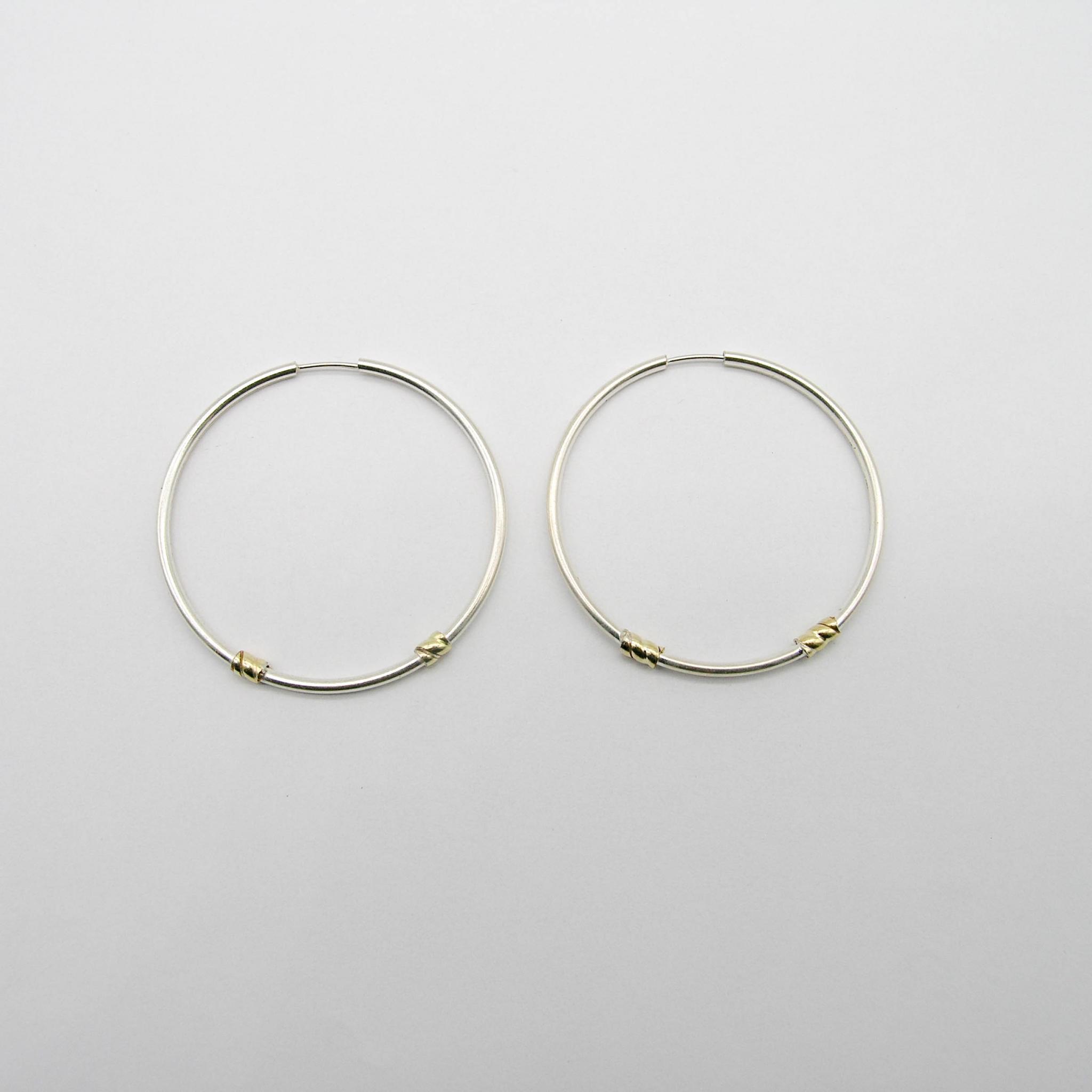 AROS ARGOLLA CAÑO GRUESO 54MM /PLATA Y ORO