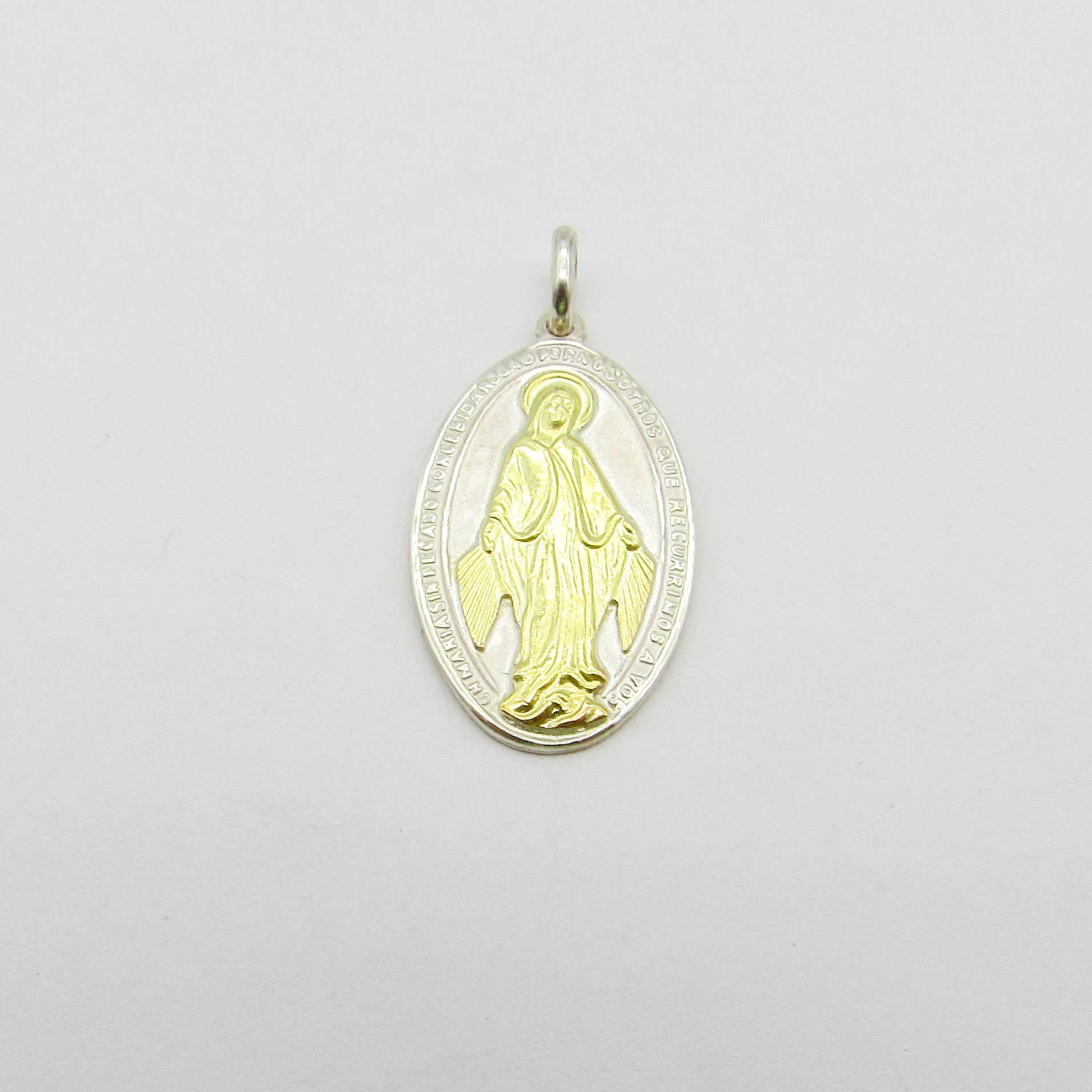 MEDALLA MILAGROSA N°2 15x22MM /PLATA Y ORO
