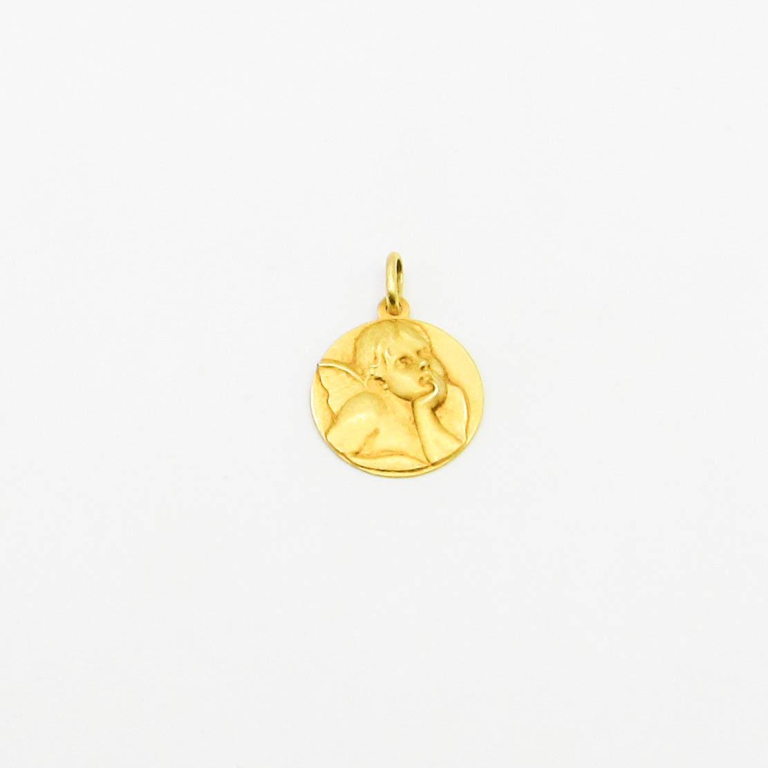 MEDALLA ANGEL RAFAEL17MM ARENADA /O.AMARILLO