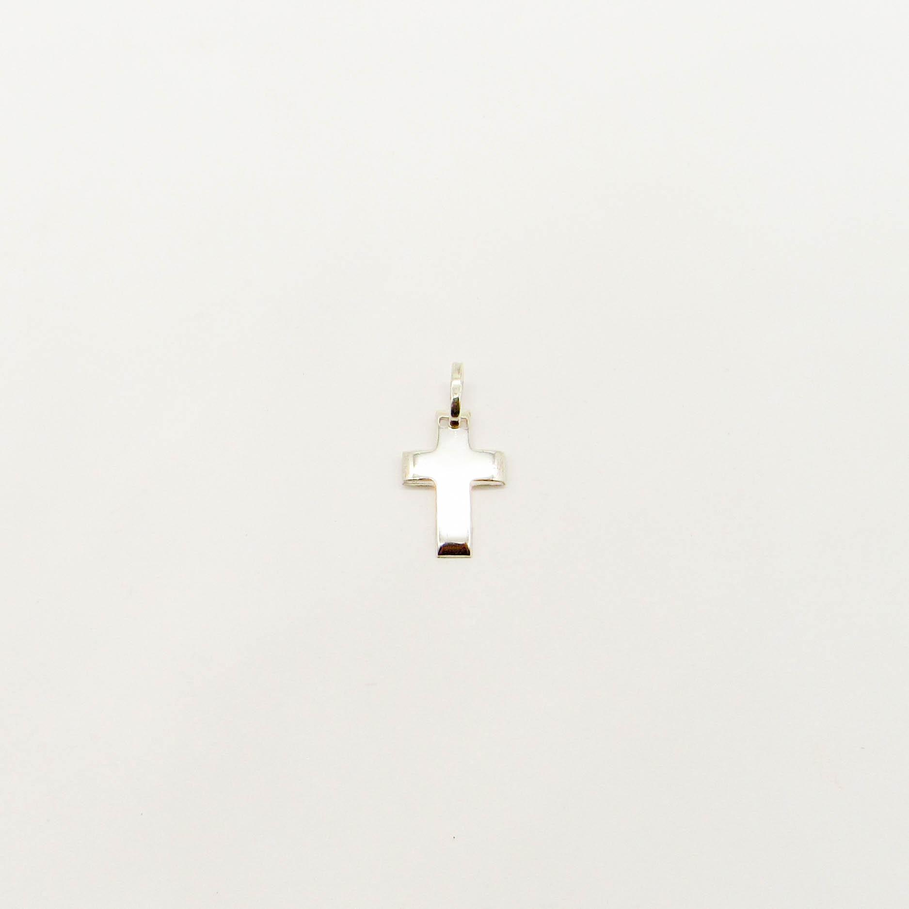 DIJE CRUZ SEMI PLANA 9x12MM /PLATA