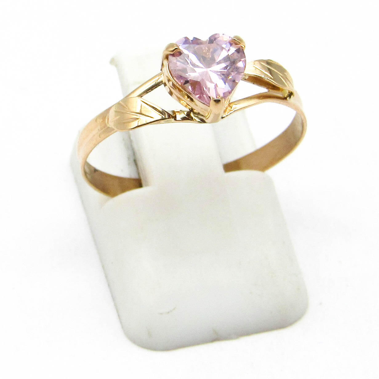 ANILLO SOLITARIO CUBIC CORAZON GRIFAS /O.ROJO