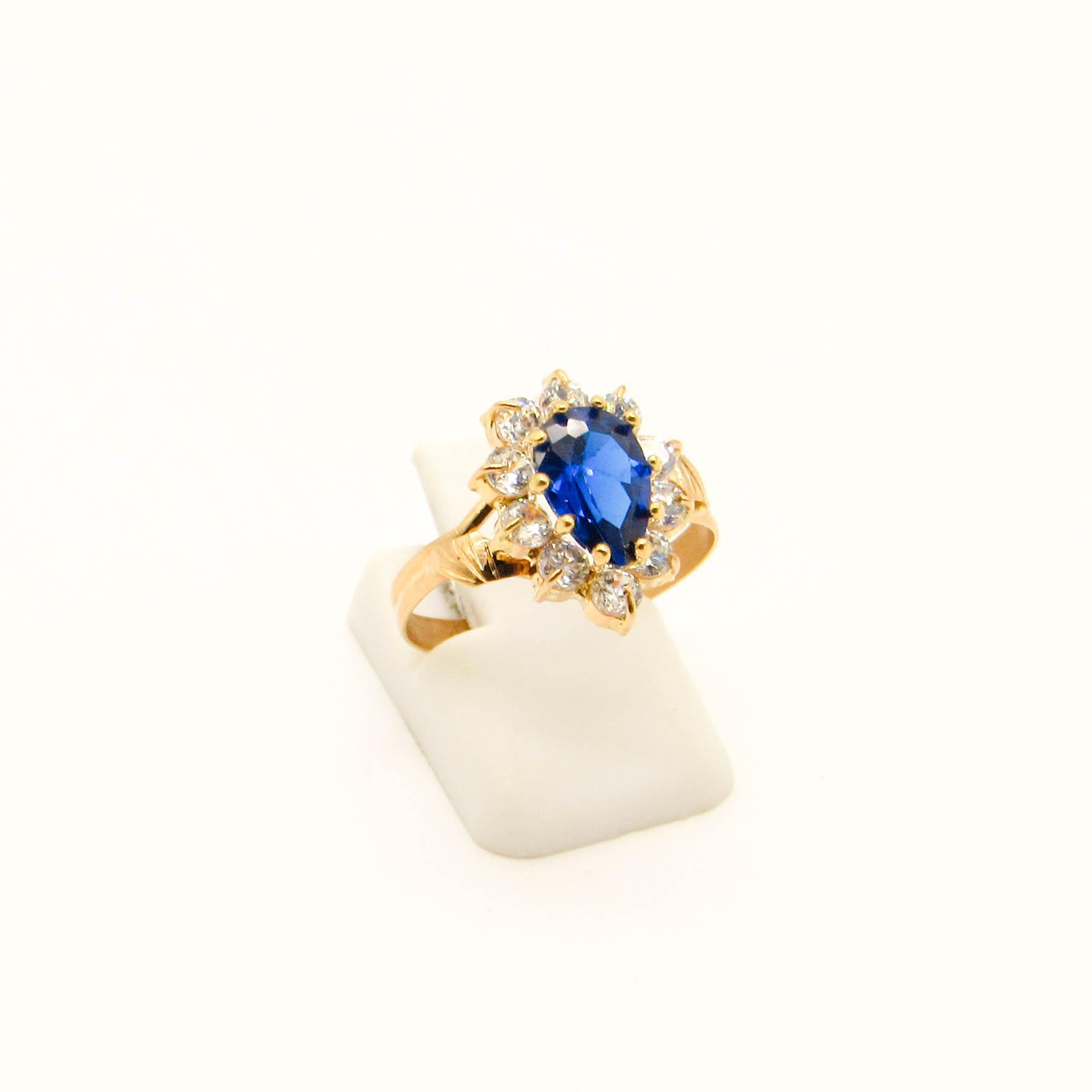 ANILLO ROSETA GOTA CUBICS COMBINADO /O.ROJO