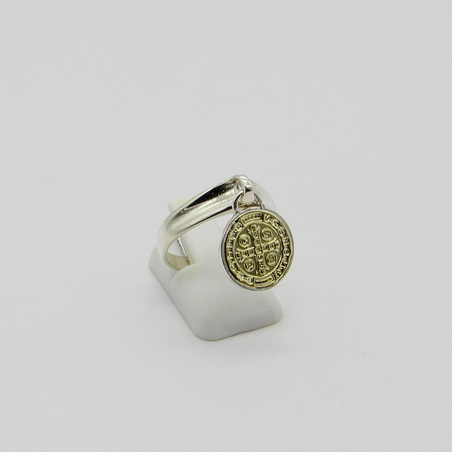 ANILLO SAN BENITO COLGANTE /PLATA Y ORO