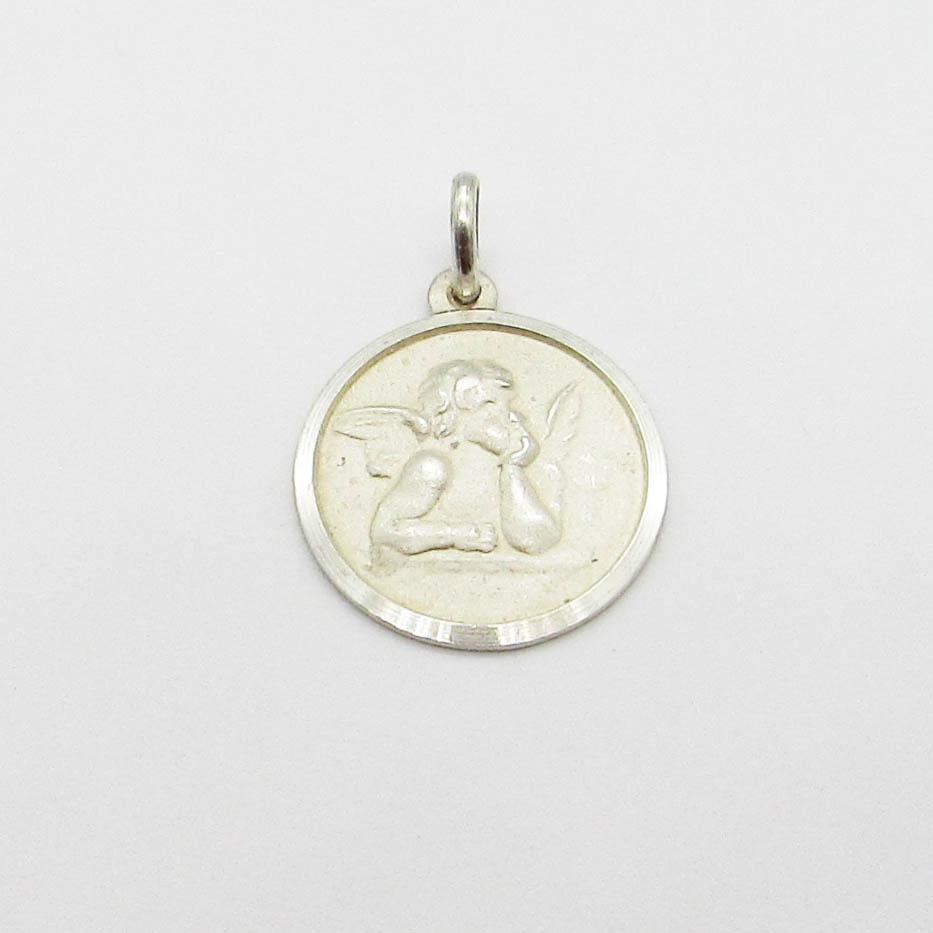 MEDALLA ANGEL RAFAEL 20MM /PLATA