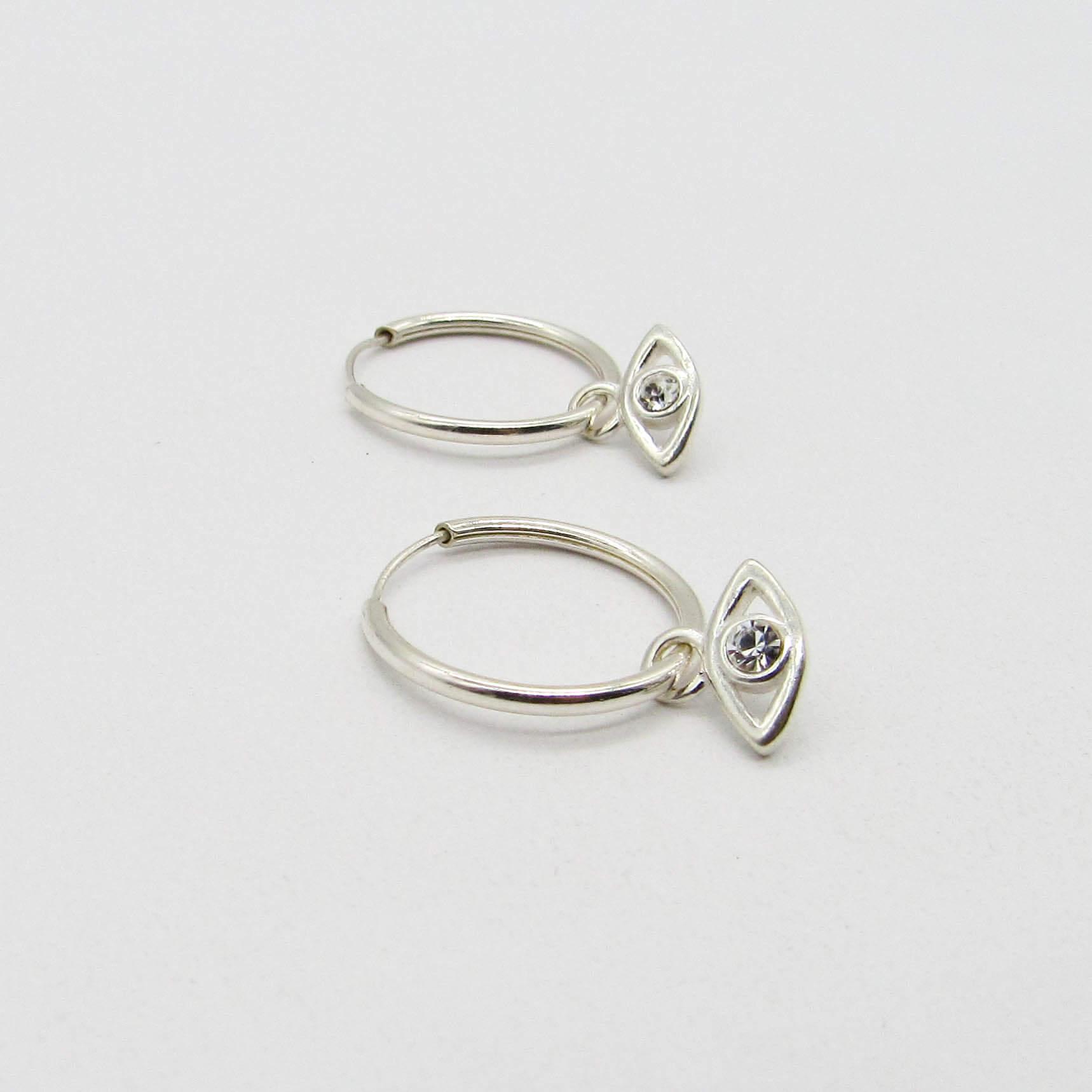 AROS ARGOLLA FINA OJO CUBIC 15MM /PLATA
