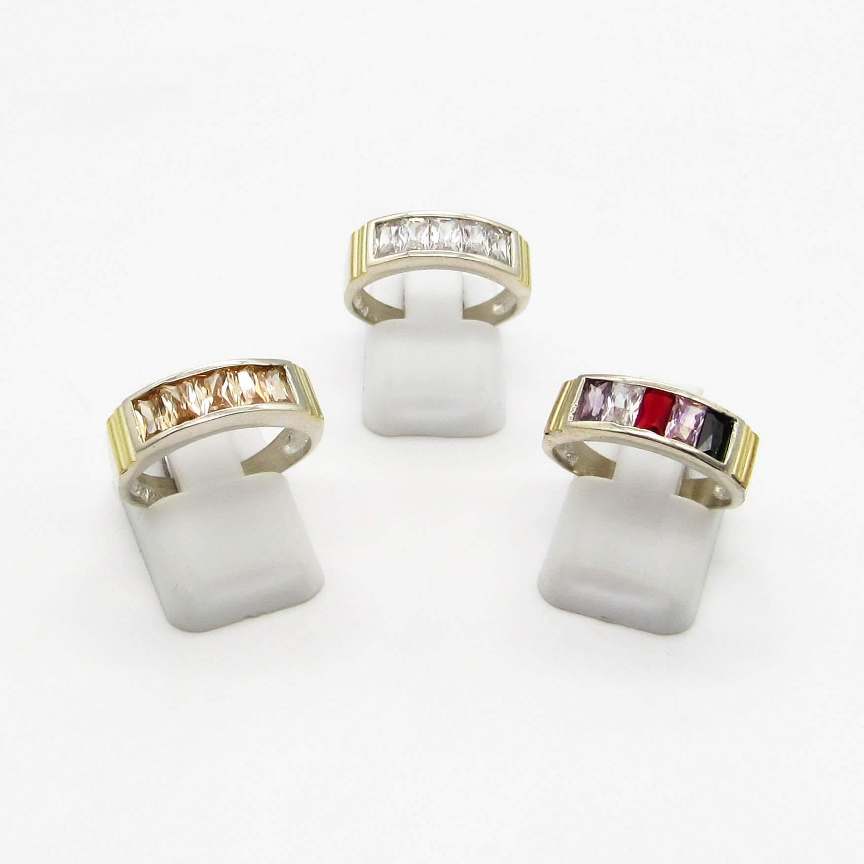 ANILLO 1/2 SINFIN  BAGUETTES /PLATA Y ORO