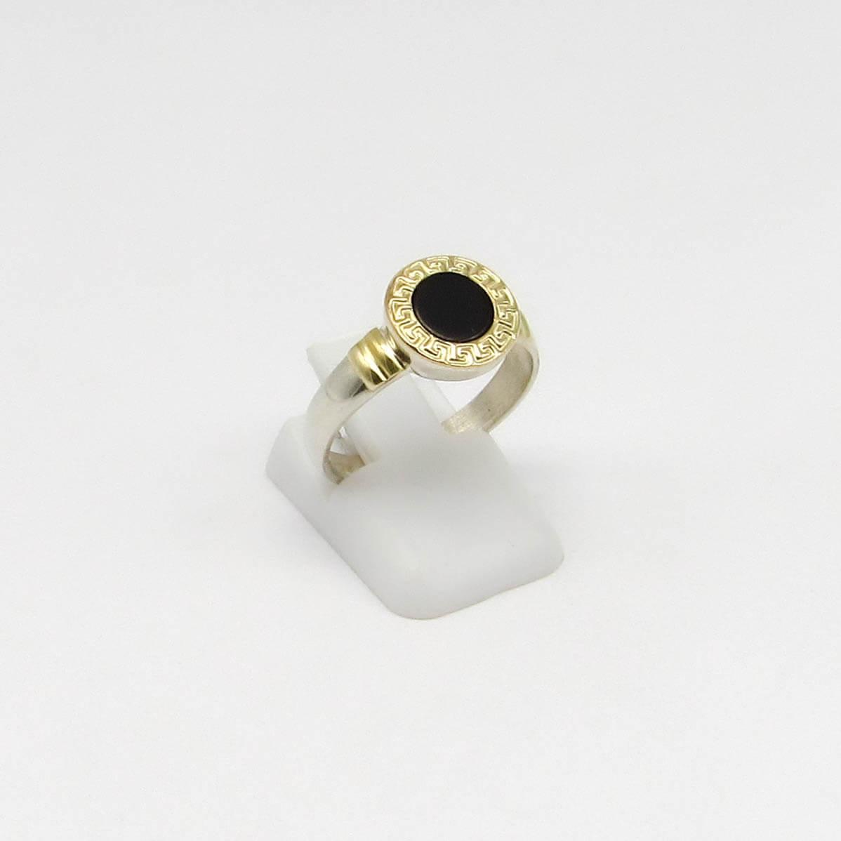 ANILLO ONIX GUARDA /PLATA Y ORO