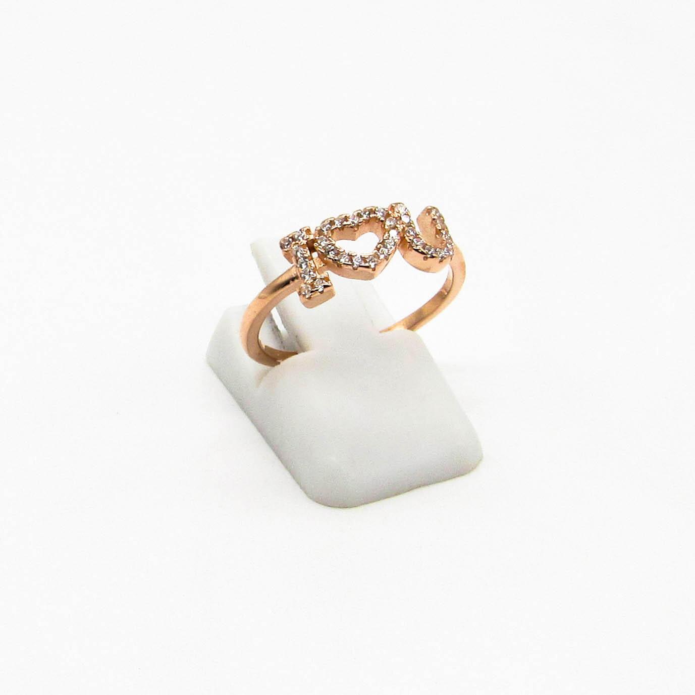 ANILLO ILOVEYOU CUBICS /PLATA ROSE