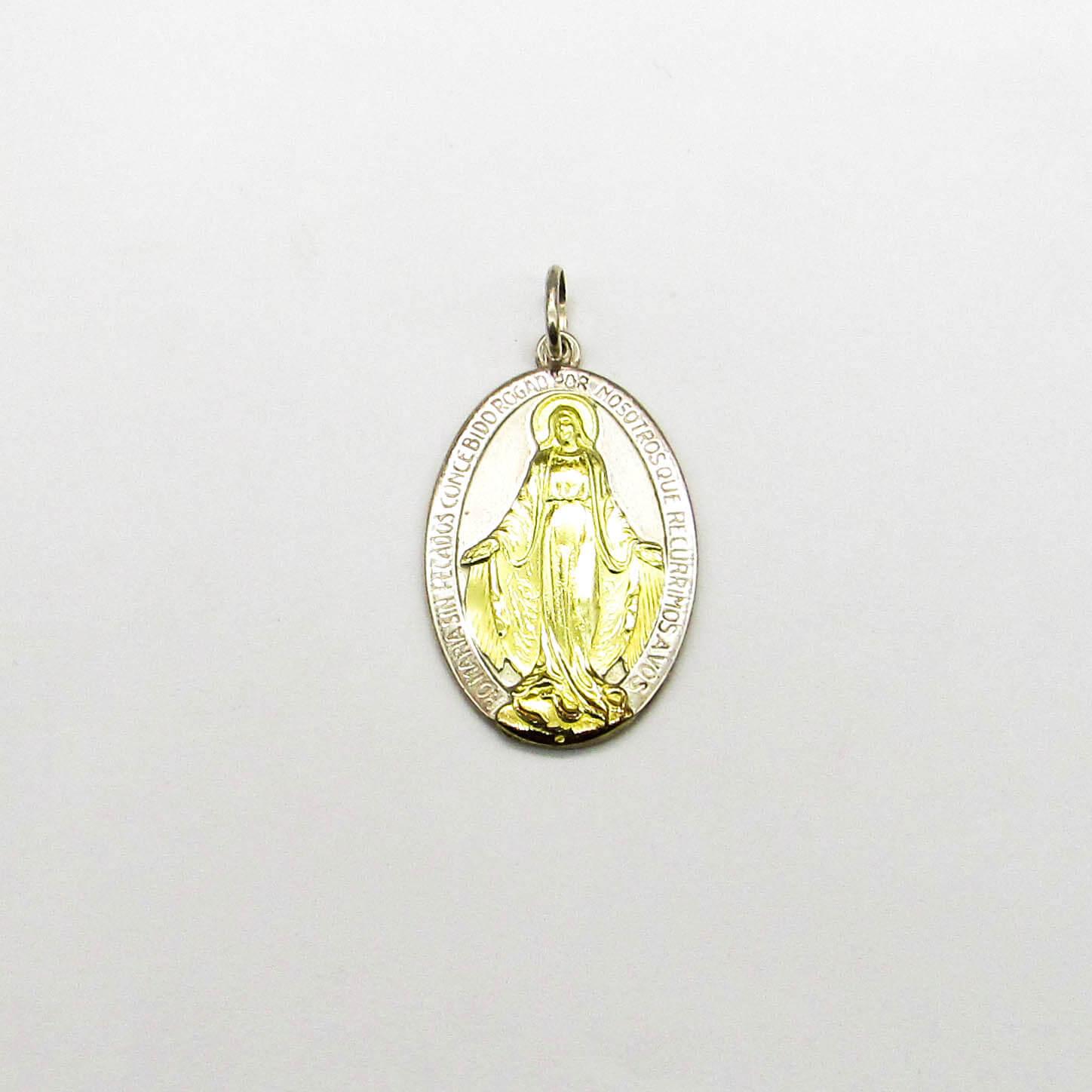 MEDALLA MILAGROSA N°5 23x33MM /PLATA Y ORO