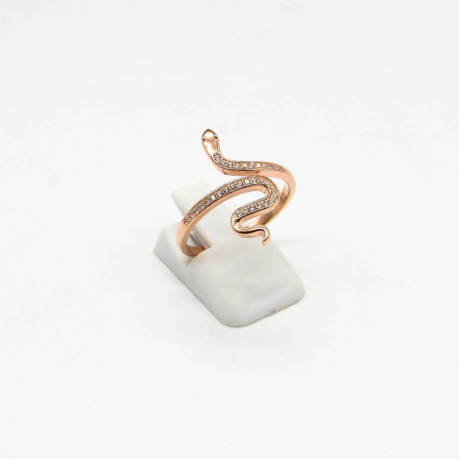 ANILLO SERTIENTE ABIERTO CUBICS /PLATA ROSE