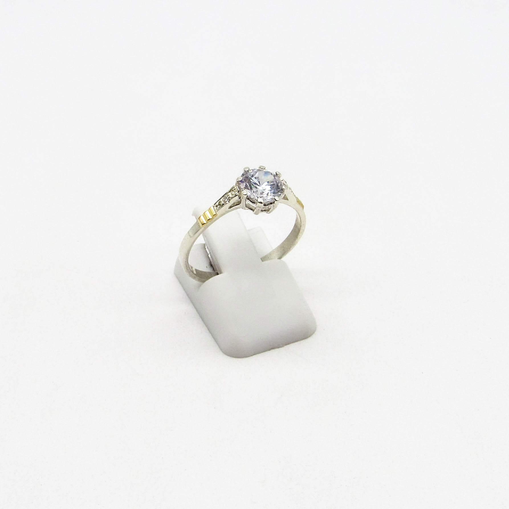 ANILLO CINTILLO CUBICS GRIFAS*8 3273 /PLATA Y ORO