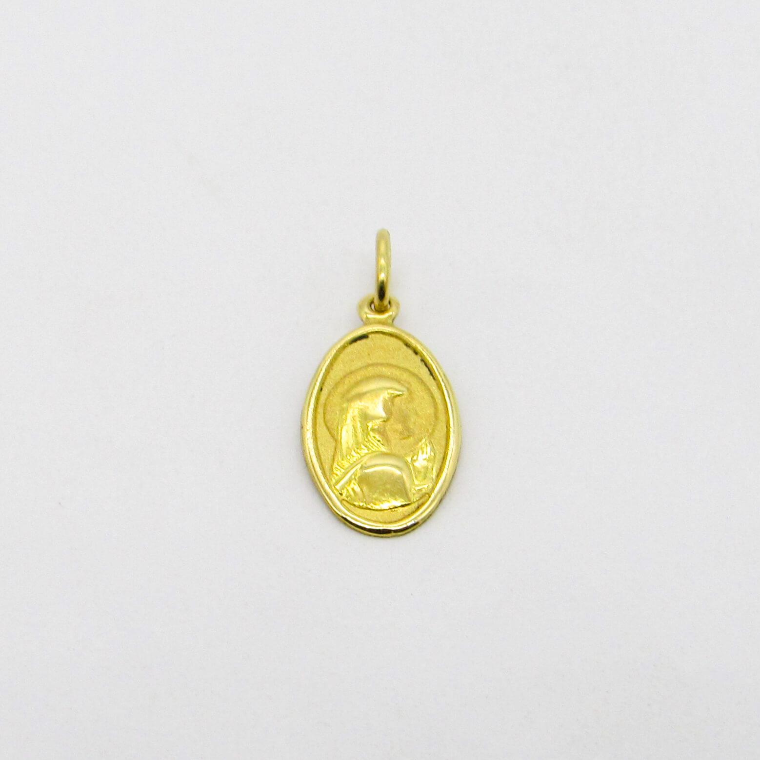 MEDALLA OVAL VIRGEN NIÑA 8x12MM /O.AMARILLO