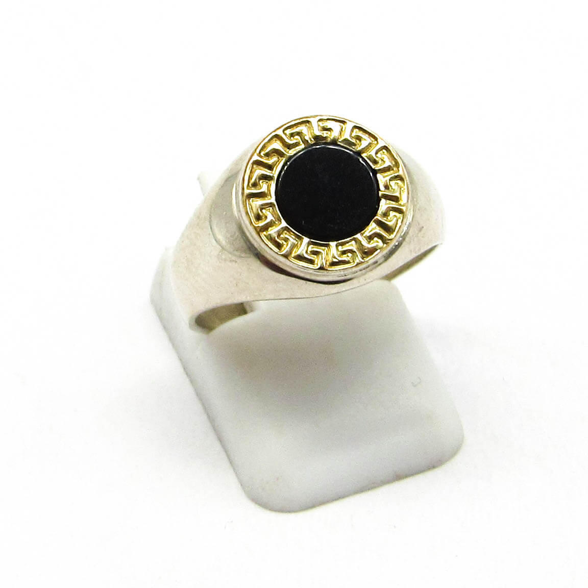ANILLO ONIX GUARDA /PLATA Y ORO