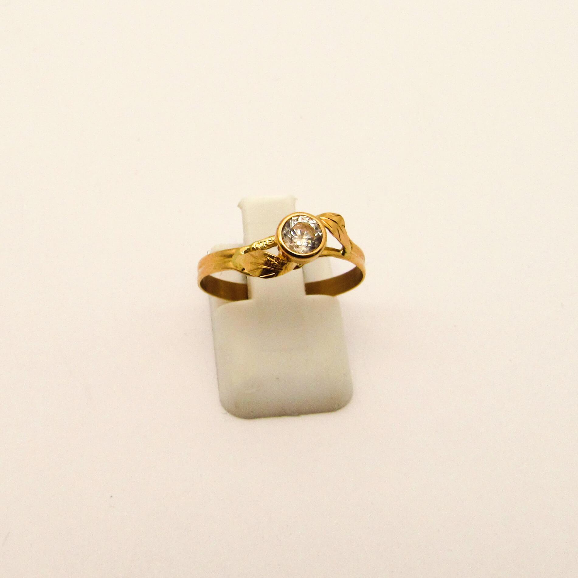 ANILLO SOLITARIO CUBIC VIROLA /O.ROJO