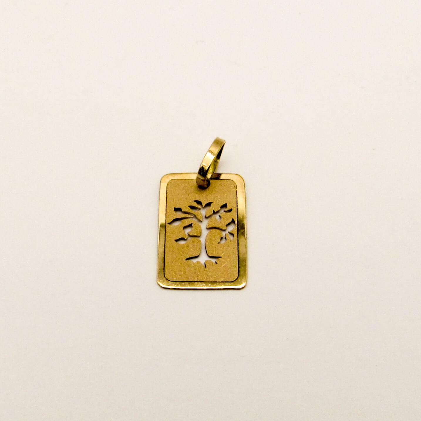 MEDALLA ARBOL CALADO 8x13MM /O.ROJO