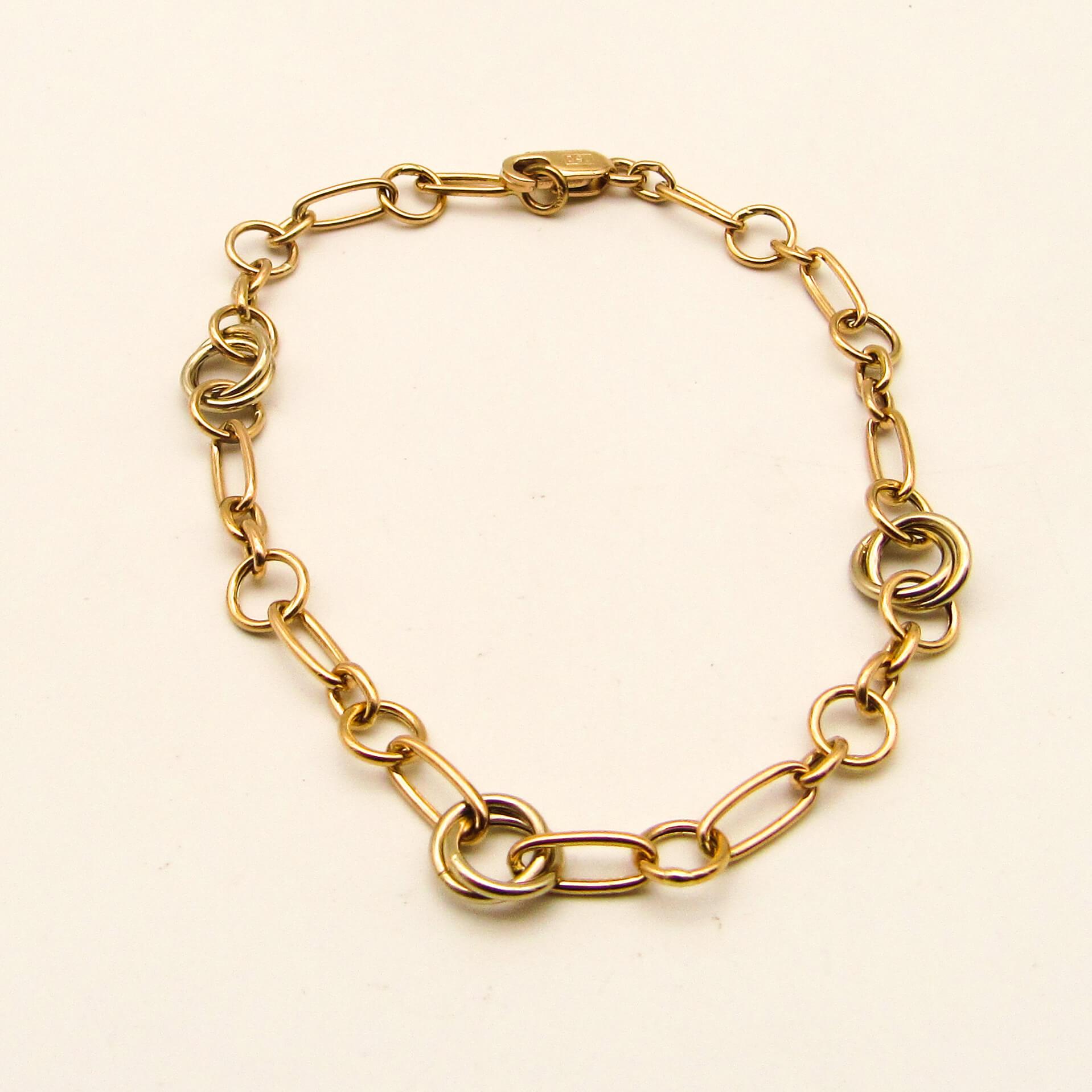 PULSERA COMBINADA 19CM /O.ROJO Y BLANCO