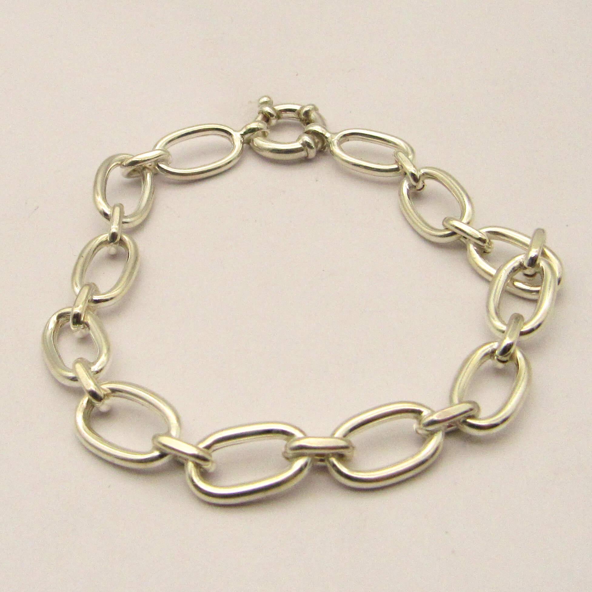 PULSERA OVALOS GA6033 x19CM MARINERO /PLATA