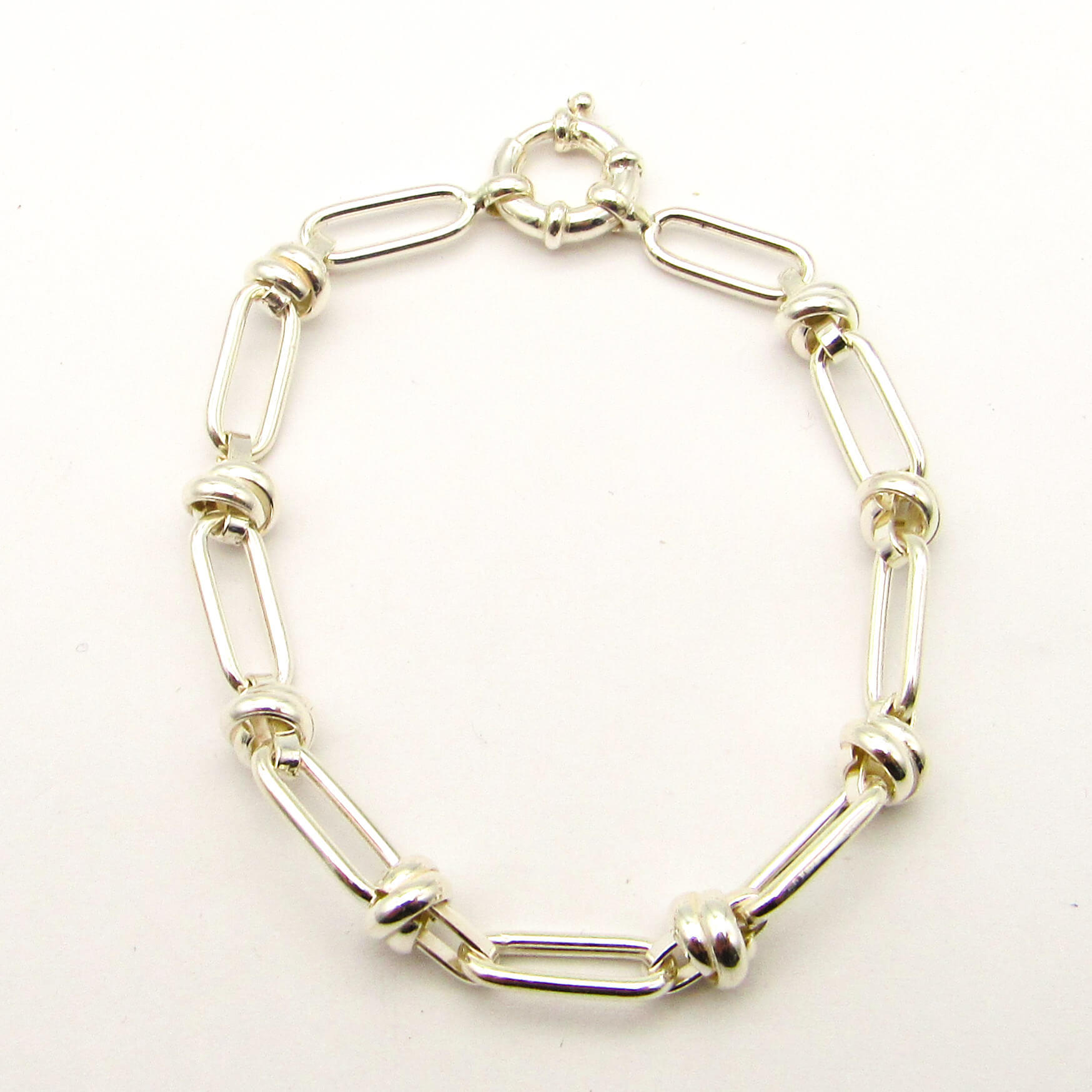 PULSERA NUDOS OVALOS MARINERO 6039 /PLATA