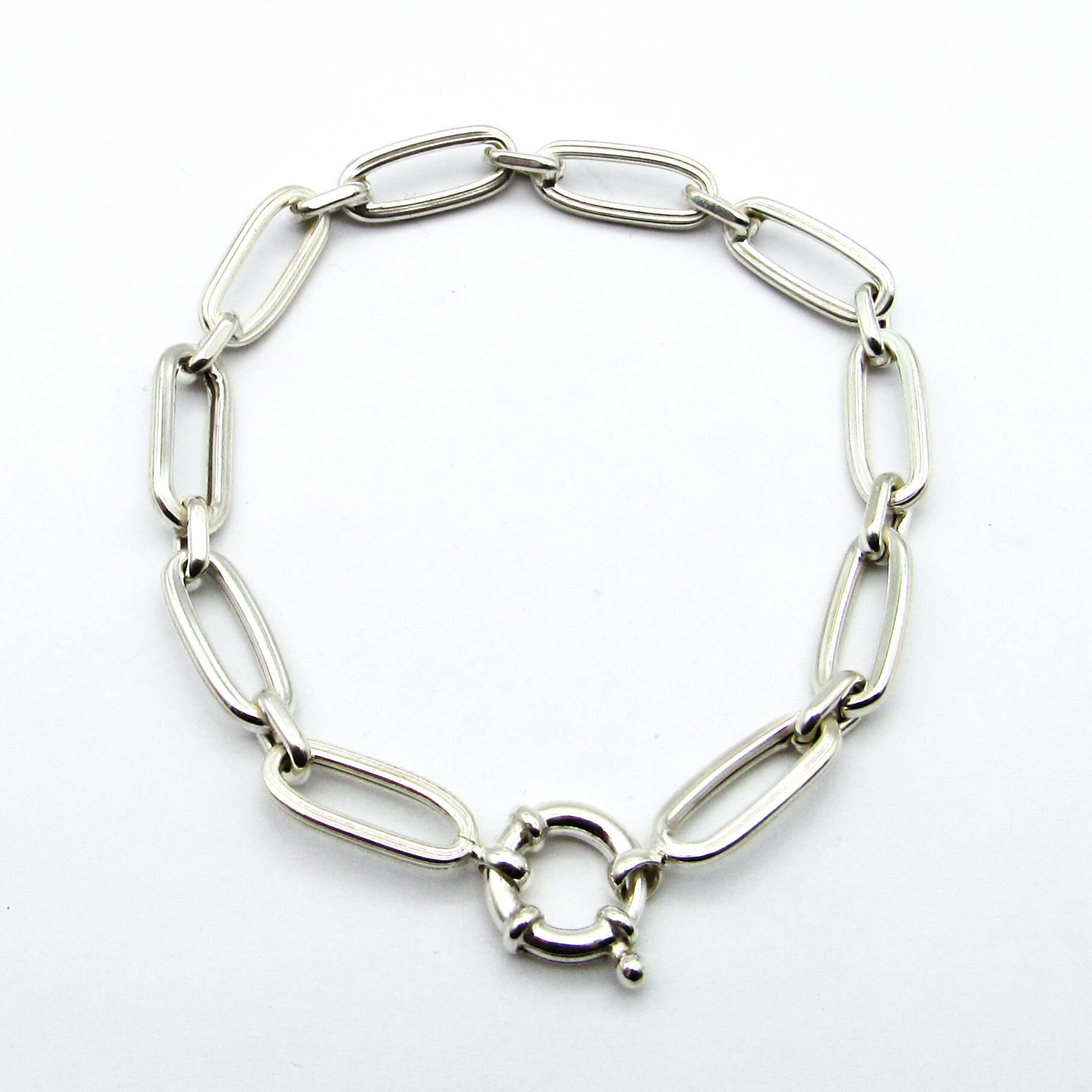 PULSERA OVALOS 6026 19CM MARINERO /PLATA