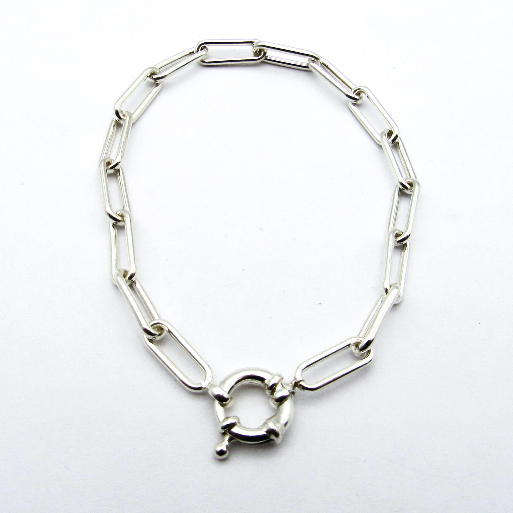 PULSERA OVALOS 6028 19CM MARINERO /PLATA