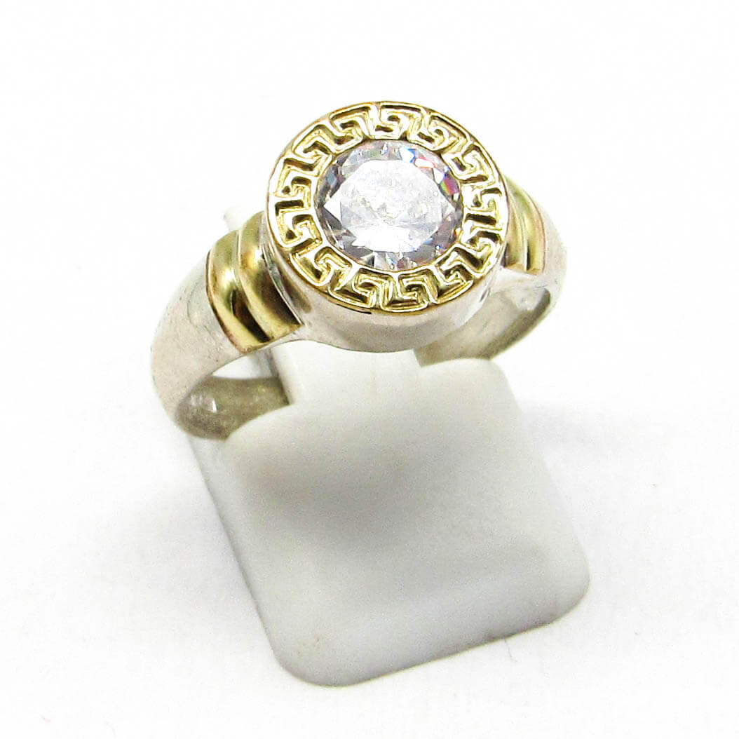 ANILLO GUARDA CUBIC /PLATA Y ORO