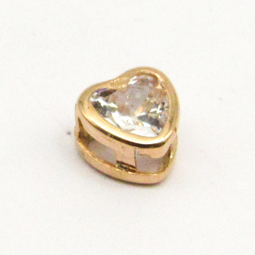 DIJE CORAZON PASANTE CUBIC 5MM /O.ROJO