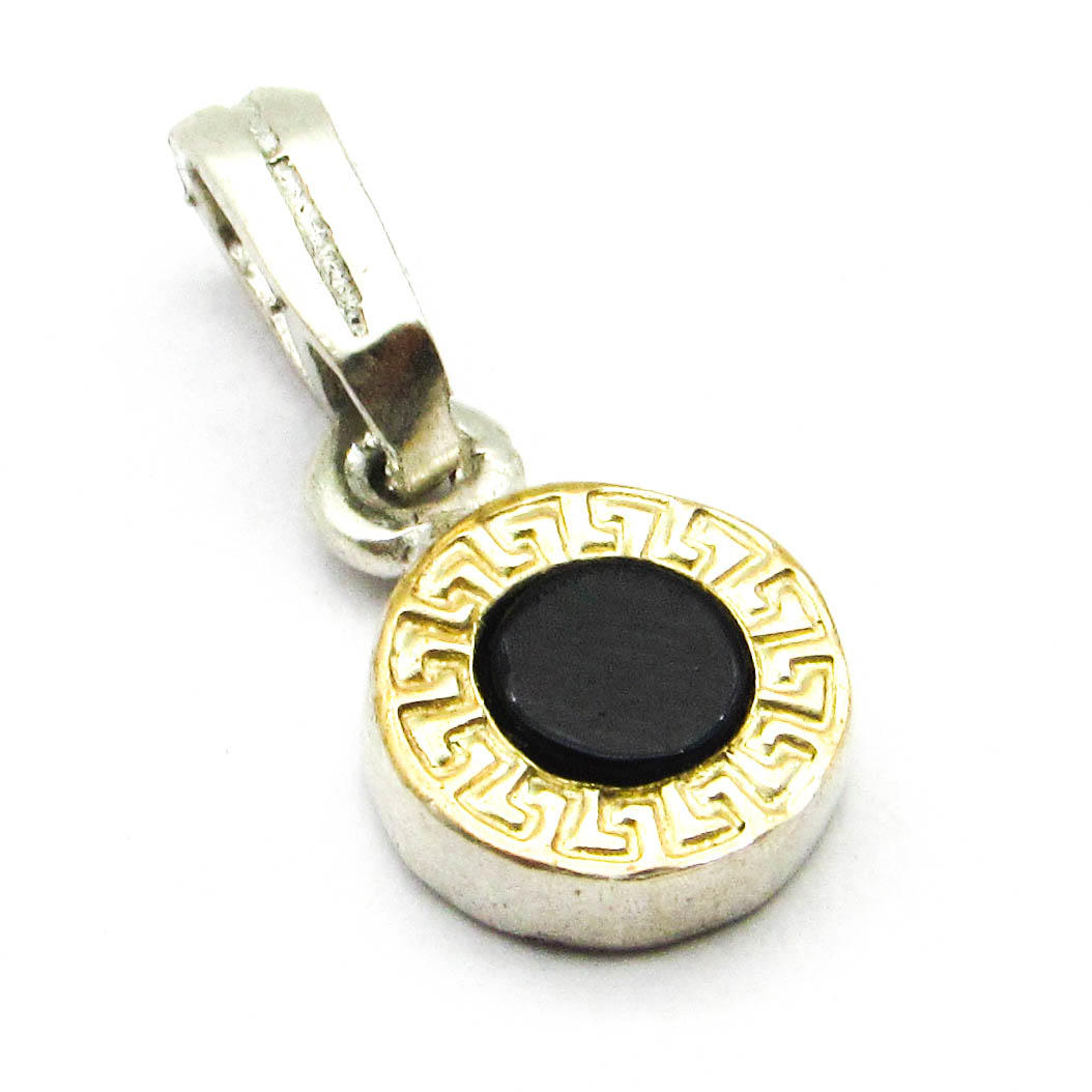 DIJE GUARDA ONIX 8MM /PLATA Y ORO