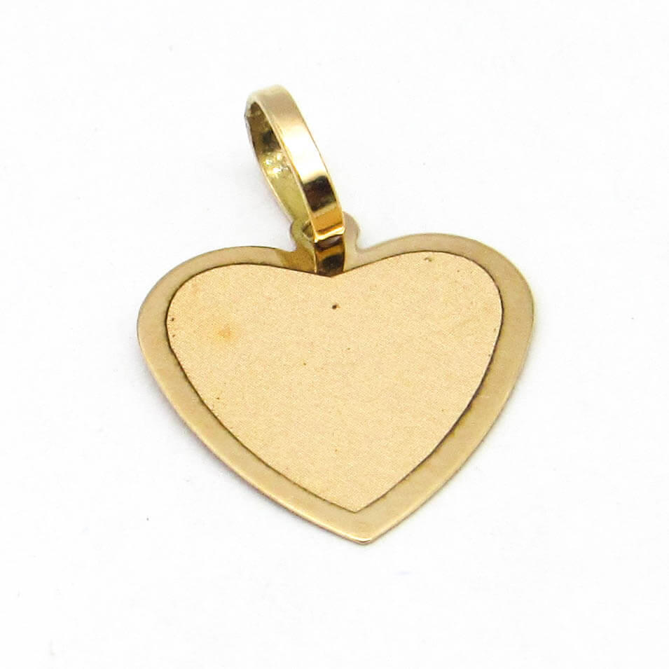 MEDALLA CORAZON BORDE PULIDO 13MM /O.ROJO