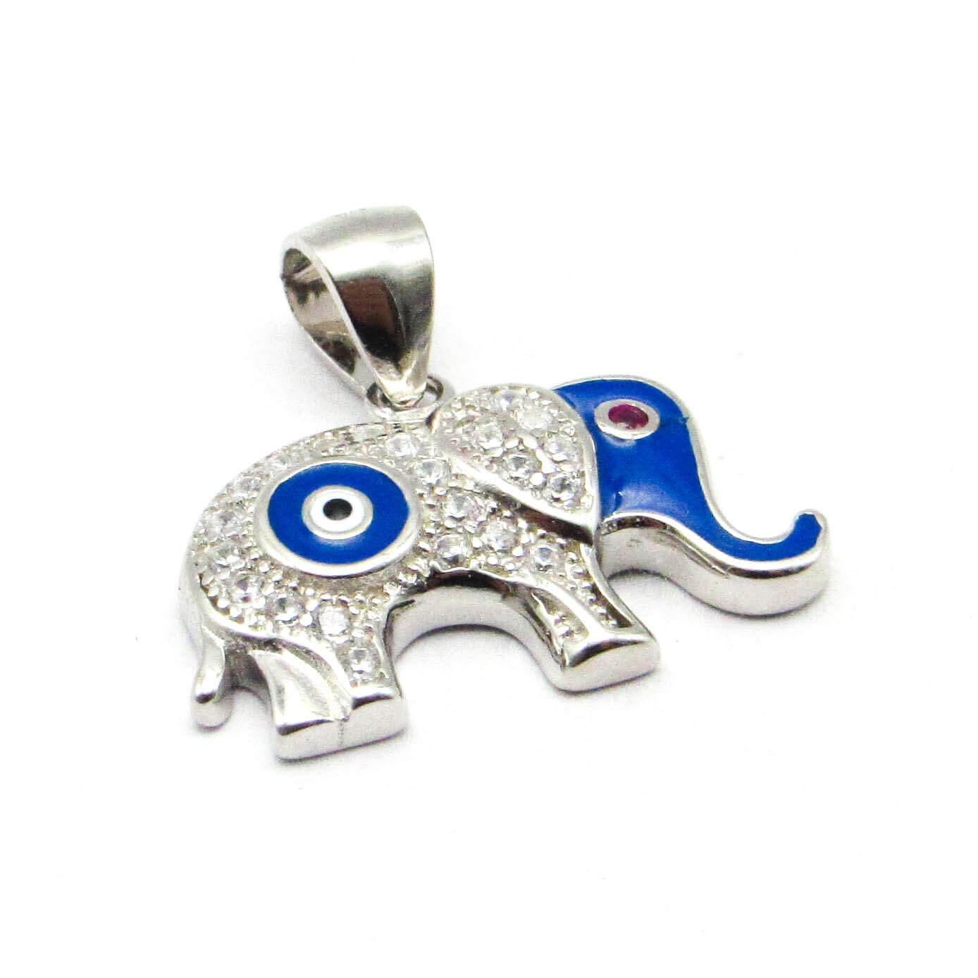 DIJE ELEFANTE CON OJITO CON CUBIC /PLATA
