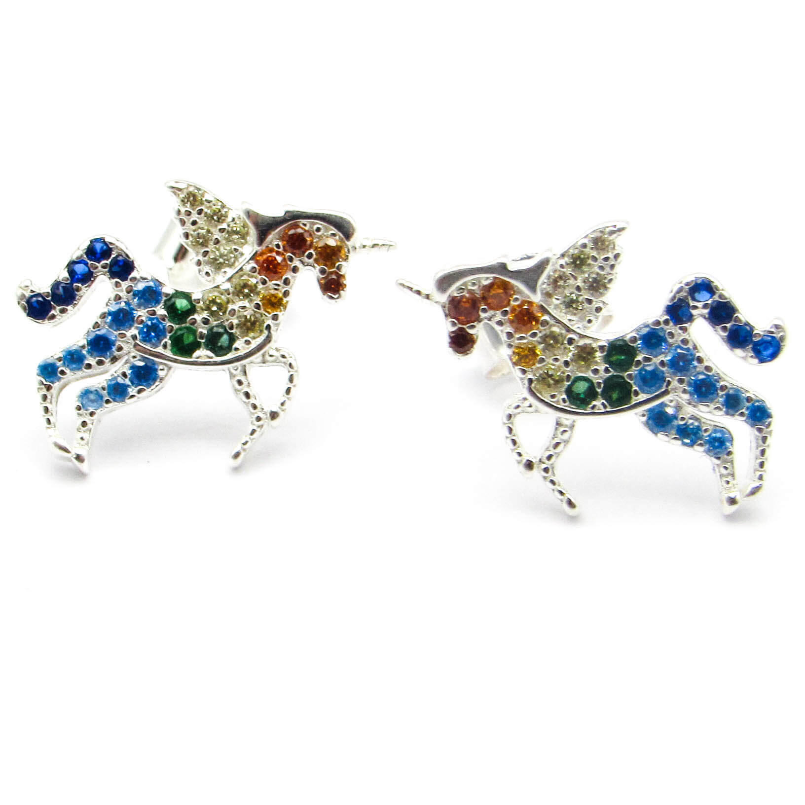 AROS UNICORNIO CUBIC MULTICOLOR  / PLATA