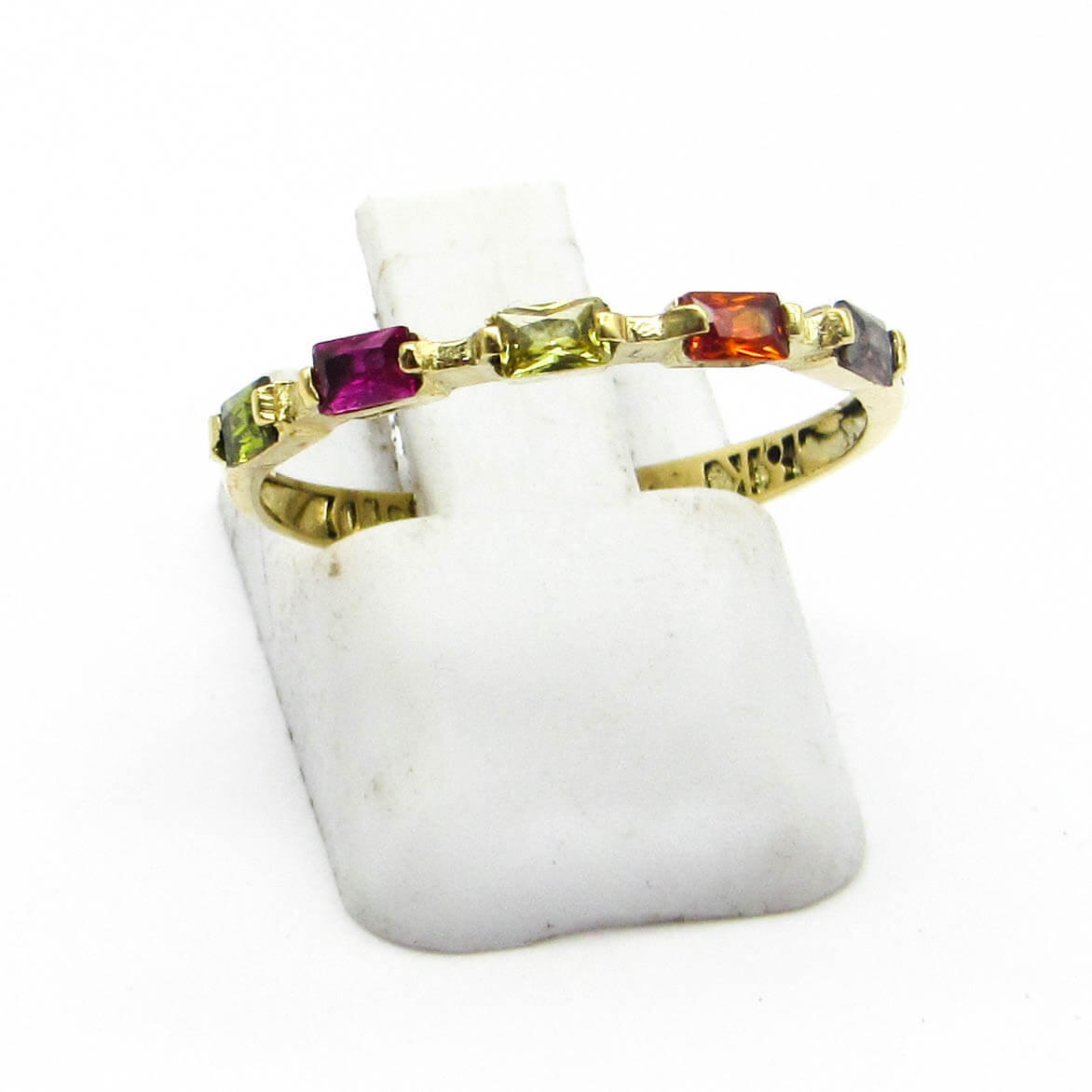ANILLO 1/2 SINFIN BAGUETTES*5 3689 /O.AMARILLO