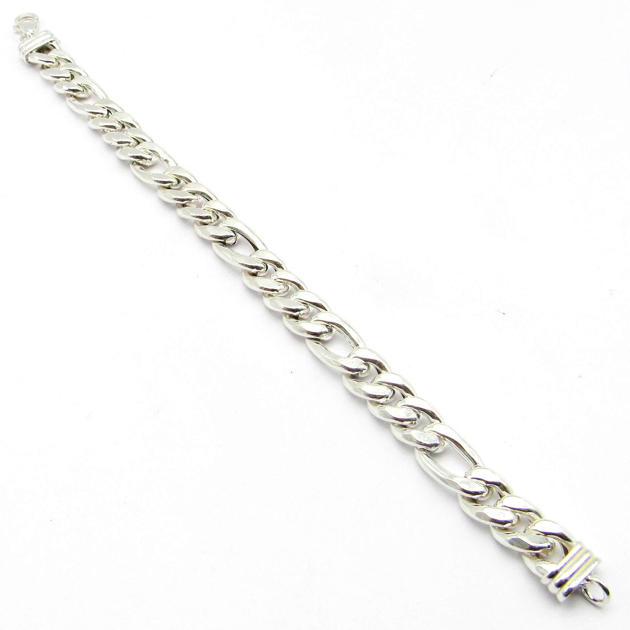PULSERA FIGARO 3*1 HUECA N°2 21CM /PLATA