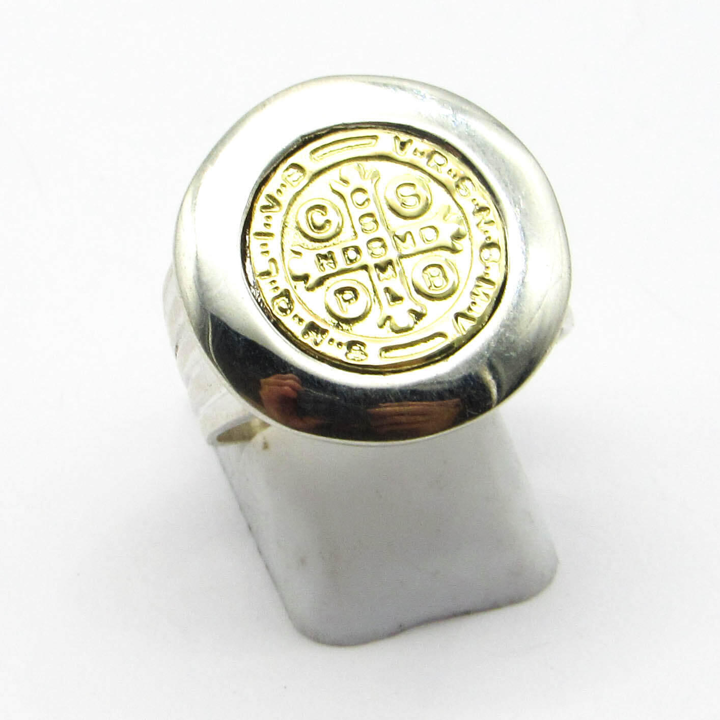 ANILLO SAN BENITO 22MM /PLATA Y ORO