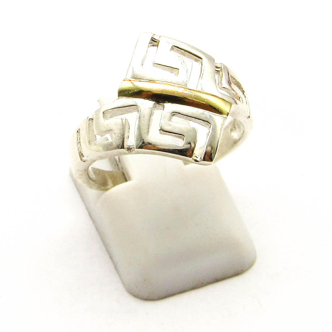 ANILLO GUARDA CALADA ESCALONADO /PLATA Y ORO