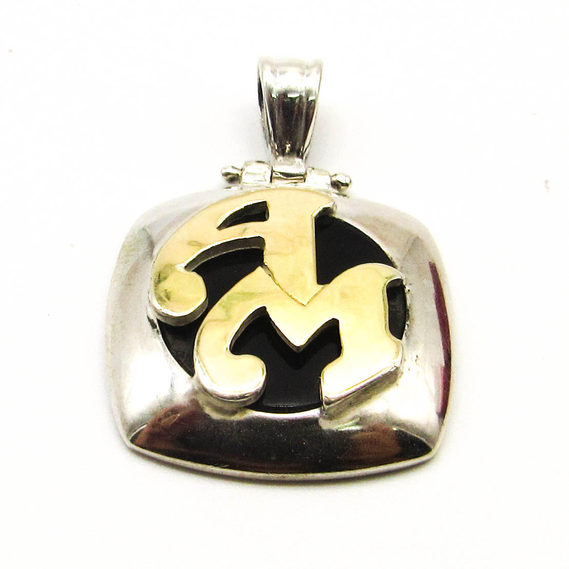 MEDALLA  20x20MM *2 INICIALES ONIX 2030 /PLATA Y ORO