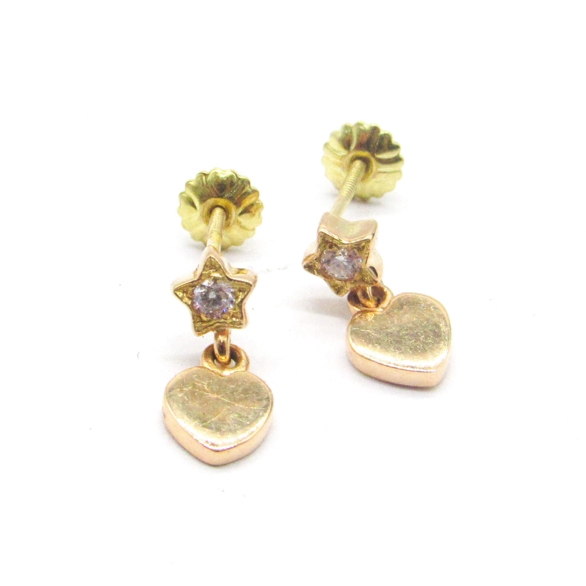 AROS CORAZON COLGANTE CUBIC /O.AMARILLO
