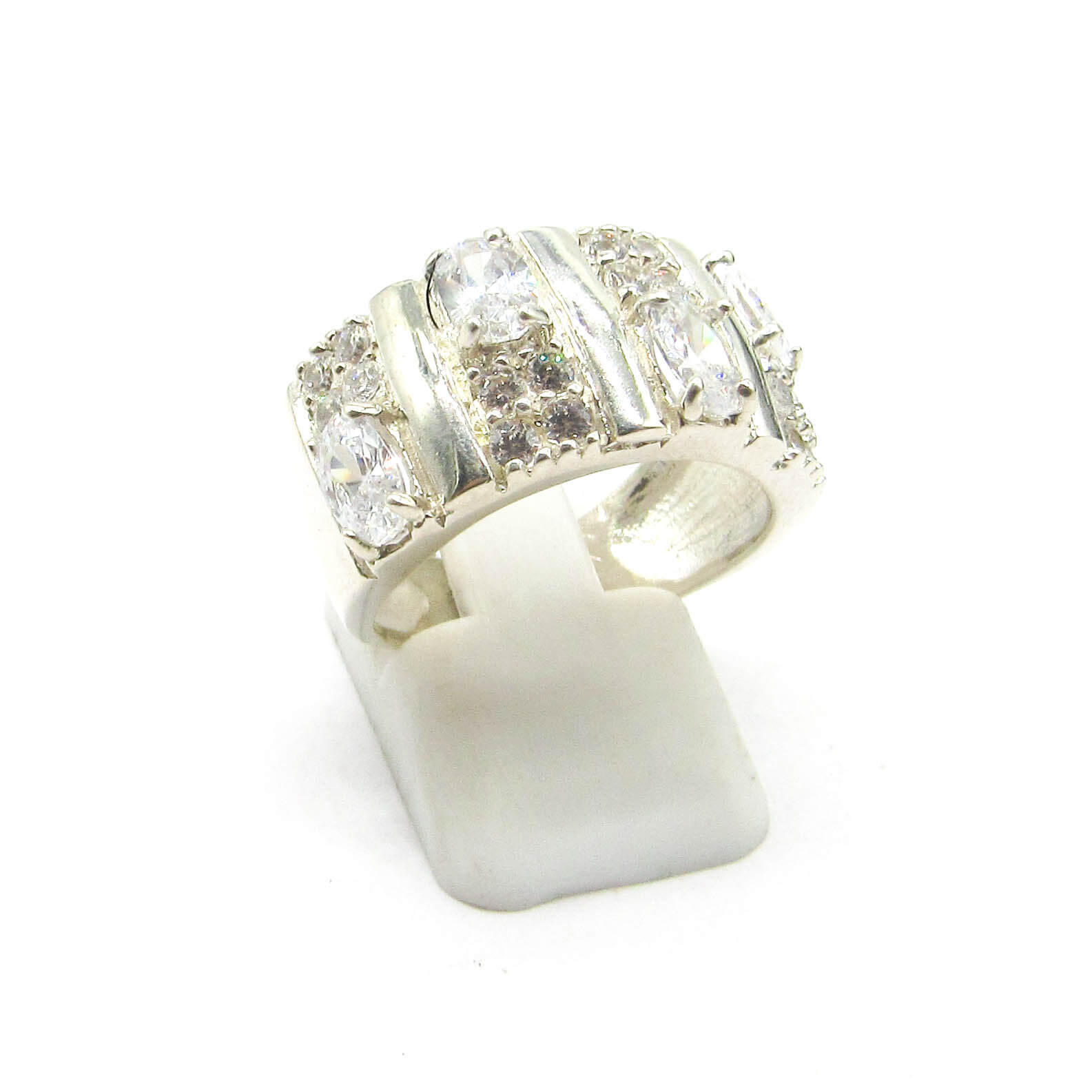ANILLO CUBICS COMBINADOS /PLATA
