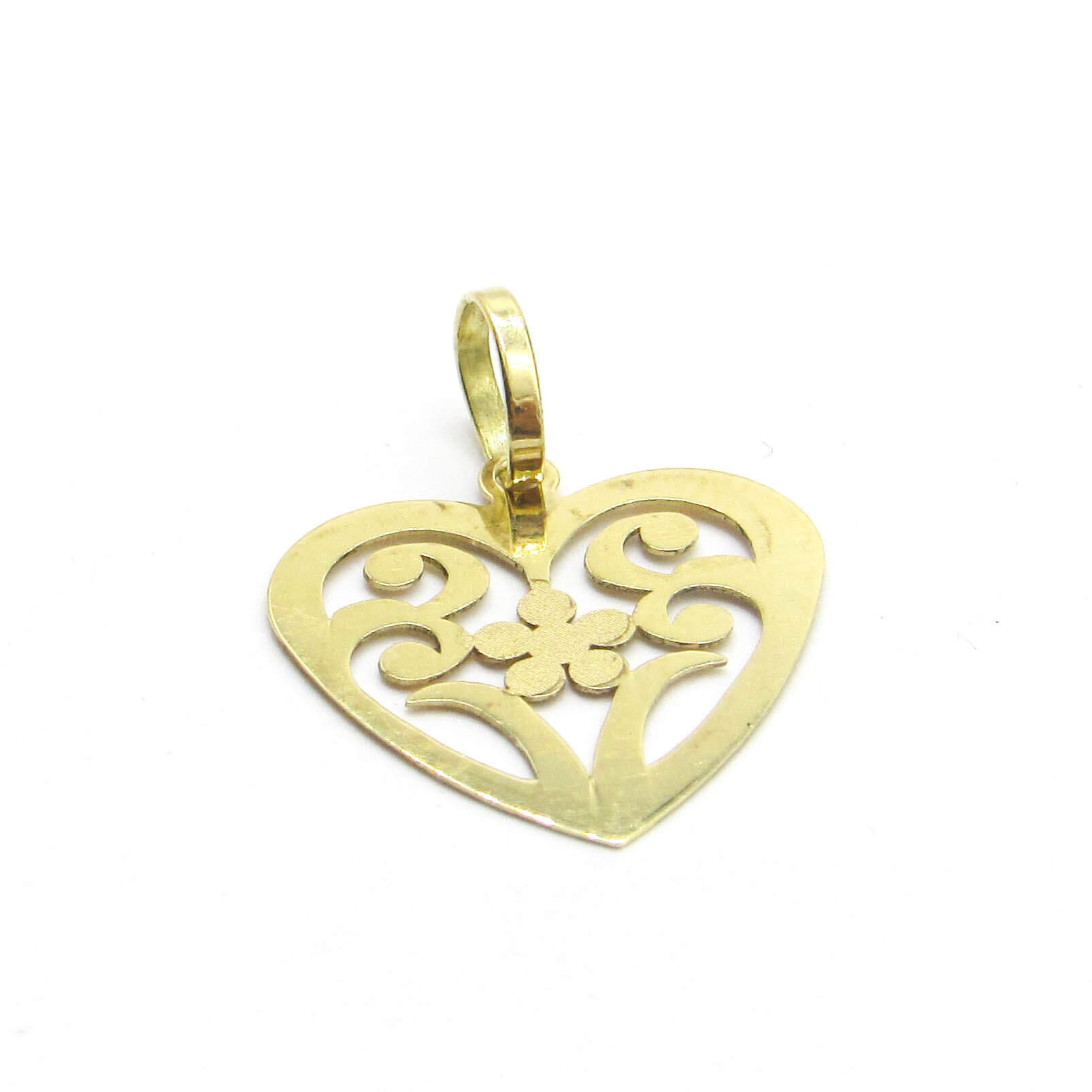 DIJE CORAZON CALADO 15MM /O.AMARILLO