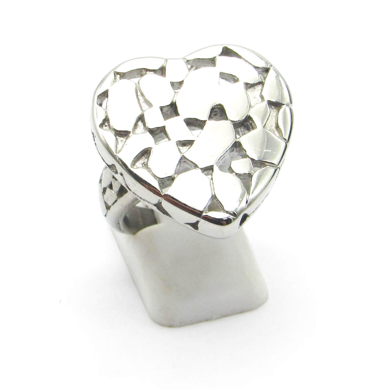 ANILLO CORAZON 25MM CALADO / ACERO
